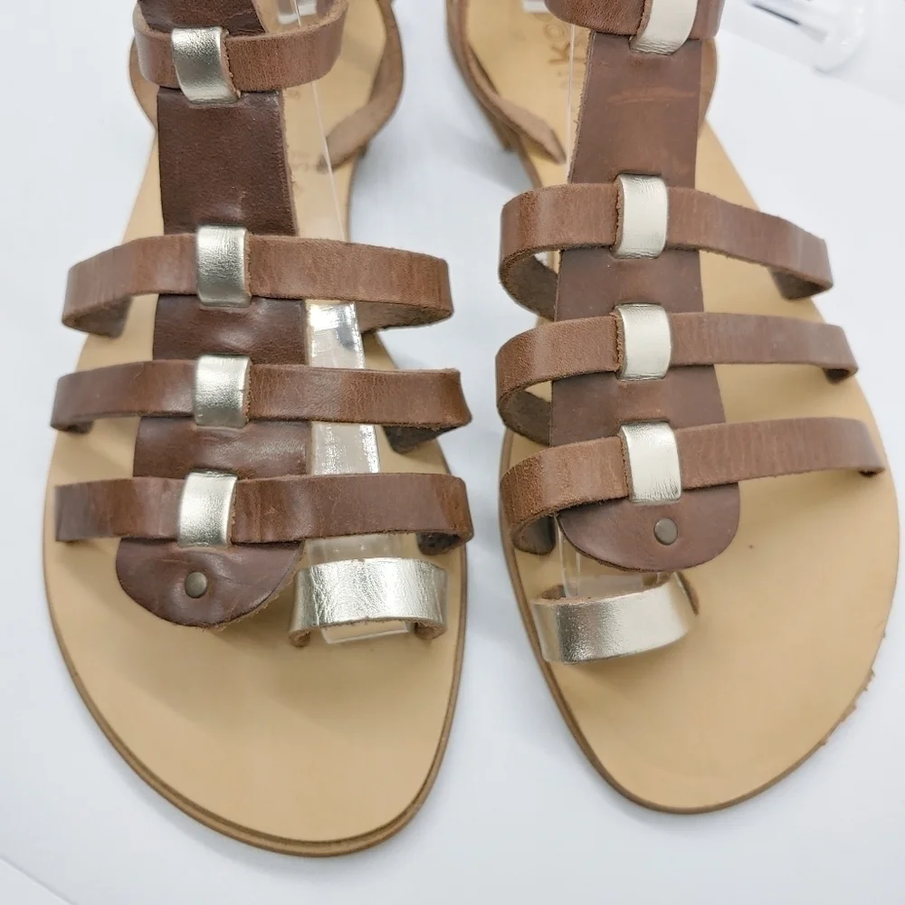 Nikos Shoes Women's Leather Handmade in Greece Gladiator Sandals Sz 6